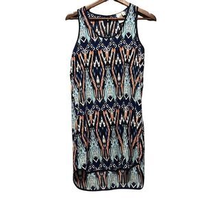 Women's Sleeveless Geometric Print High Low Hem Dress Size S Made in‎ USA